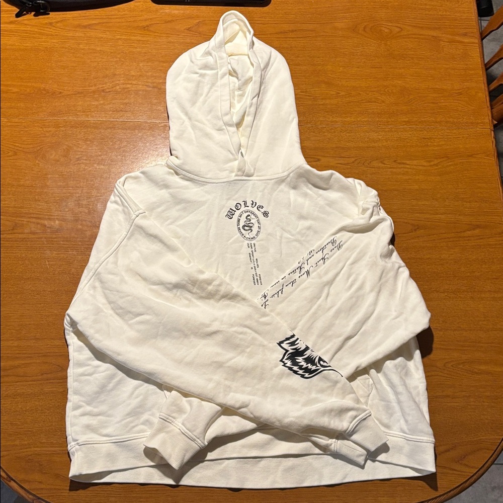 Wolves Club Forever "Box Cut" Pierce Hoodie in Cream